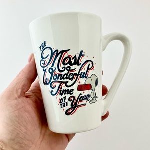 Christmas Peanuts Mug Snoopy The Most Wonderful Time Of The Year Dan Dee, NEW